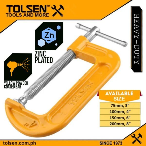 TOLSEN G-CLAMP (VARIOUS SIZES )